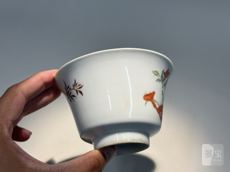 清宣统 粉彩花鸟纹碗 - 图8